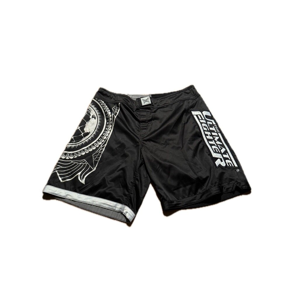 Tapout Shorts Mens 40 Black Training Trunks MMA Vintage Fighter Y2K Embroidered
